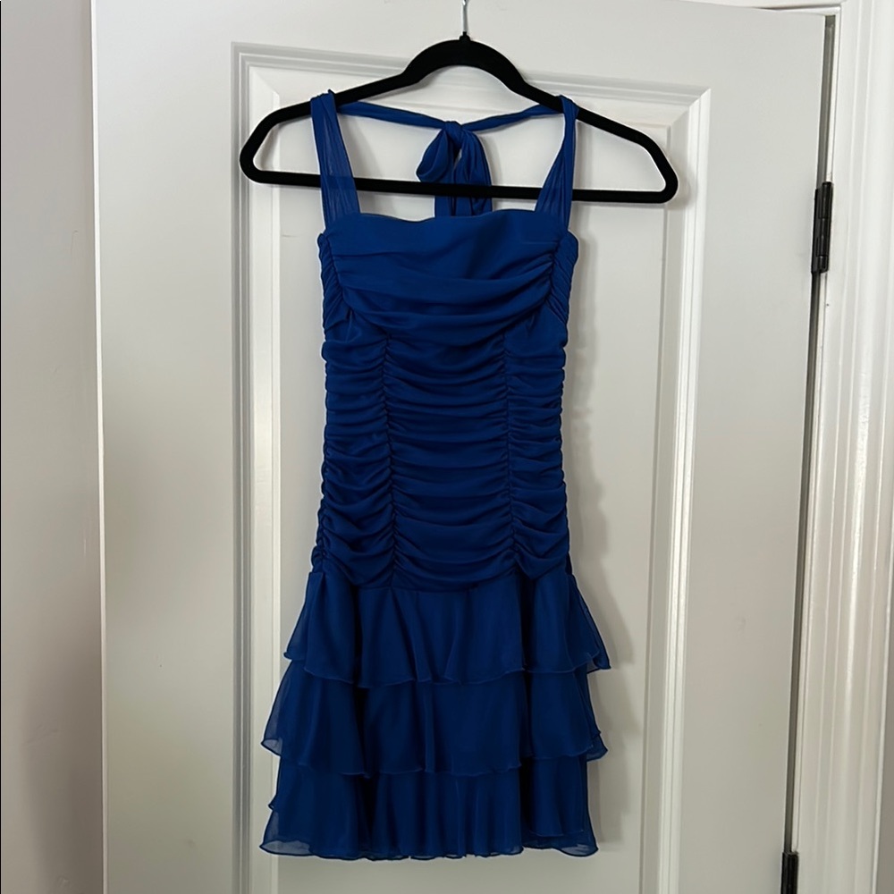 Elegant Blue Sleeveless Dress